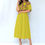 Thumbnail: Yellow Ankara Floral Short Sleeve Women's Elastic Waist Dress