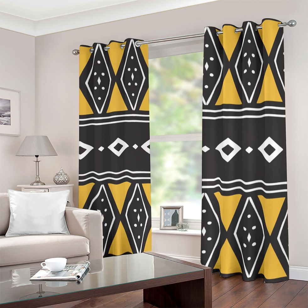 African Mudcloth 265(gsm) Blackout Grommet Curtains