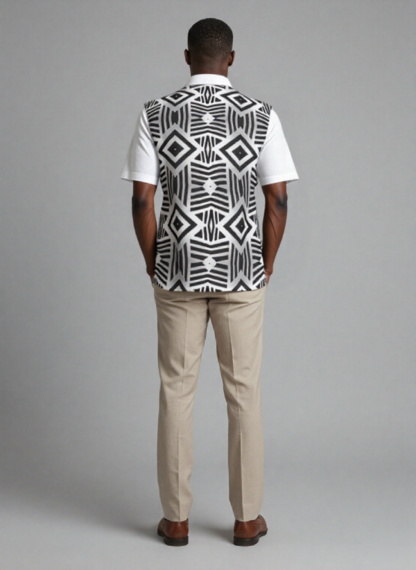 Black & White Bogolan Heritage Polo