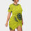 Thumbnail: Short Sleeved Yellow Ankara Women’s Stacked Hem Dress (Plus Size）