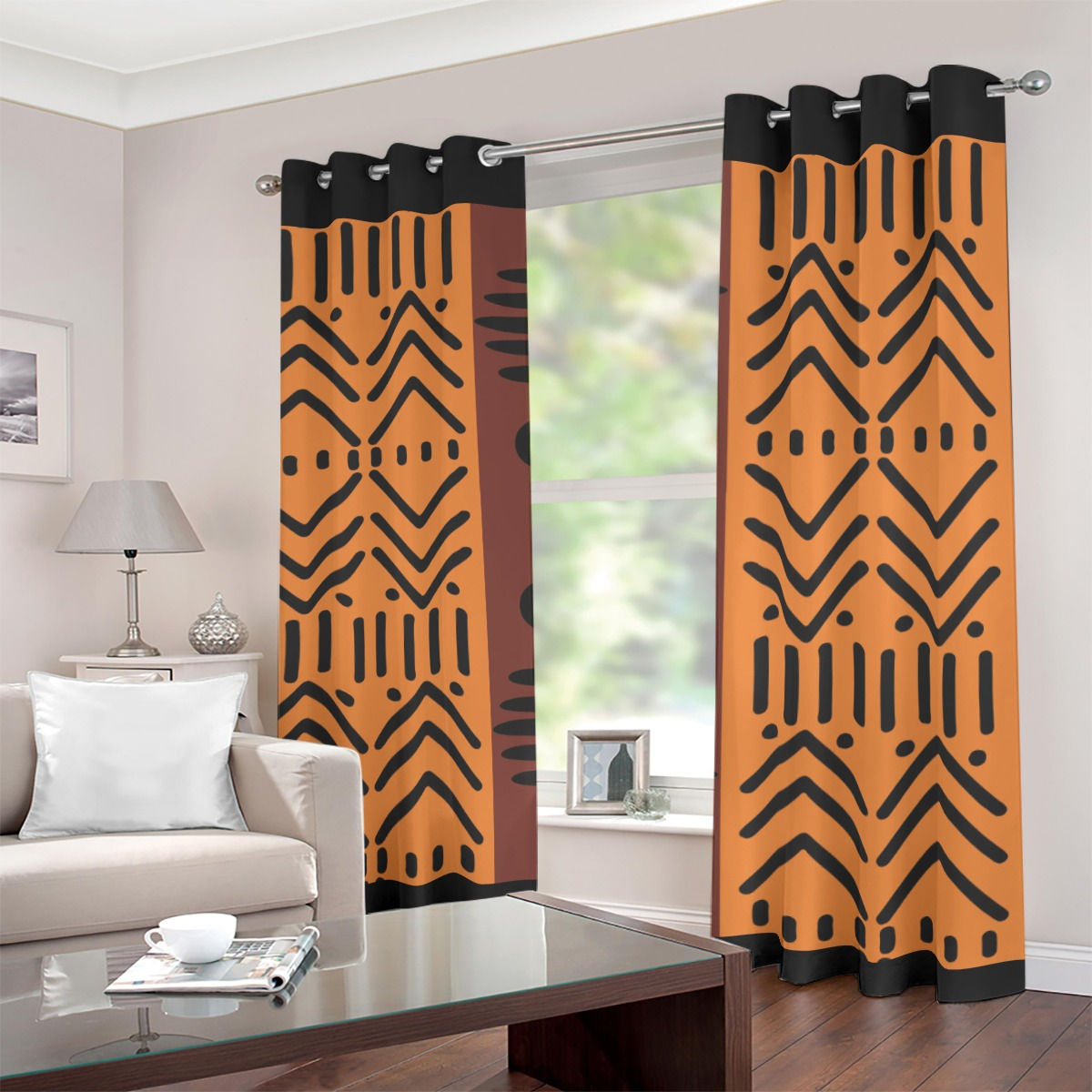 Afrocentric Blackout Grommet Window Curtains