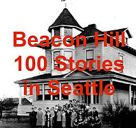 Early 1900s black and white photo of Victorian style house with women from the Beacon Hill Garden Club standing in front.