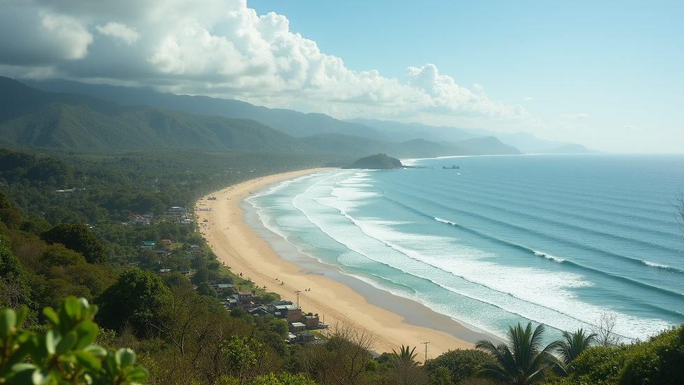 Vista panorámica de una playa en Costa Rica