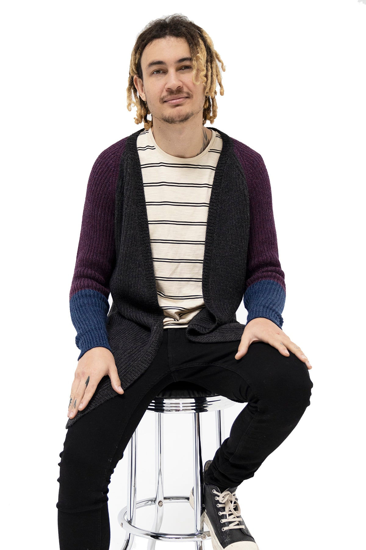 Alpaca Cardigan Sweater Coat Sweater Coat in Amethyst