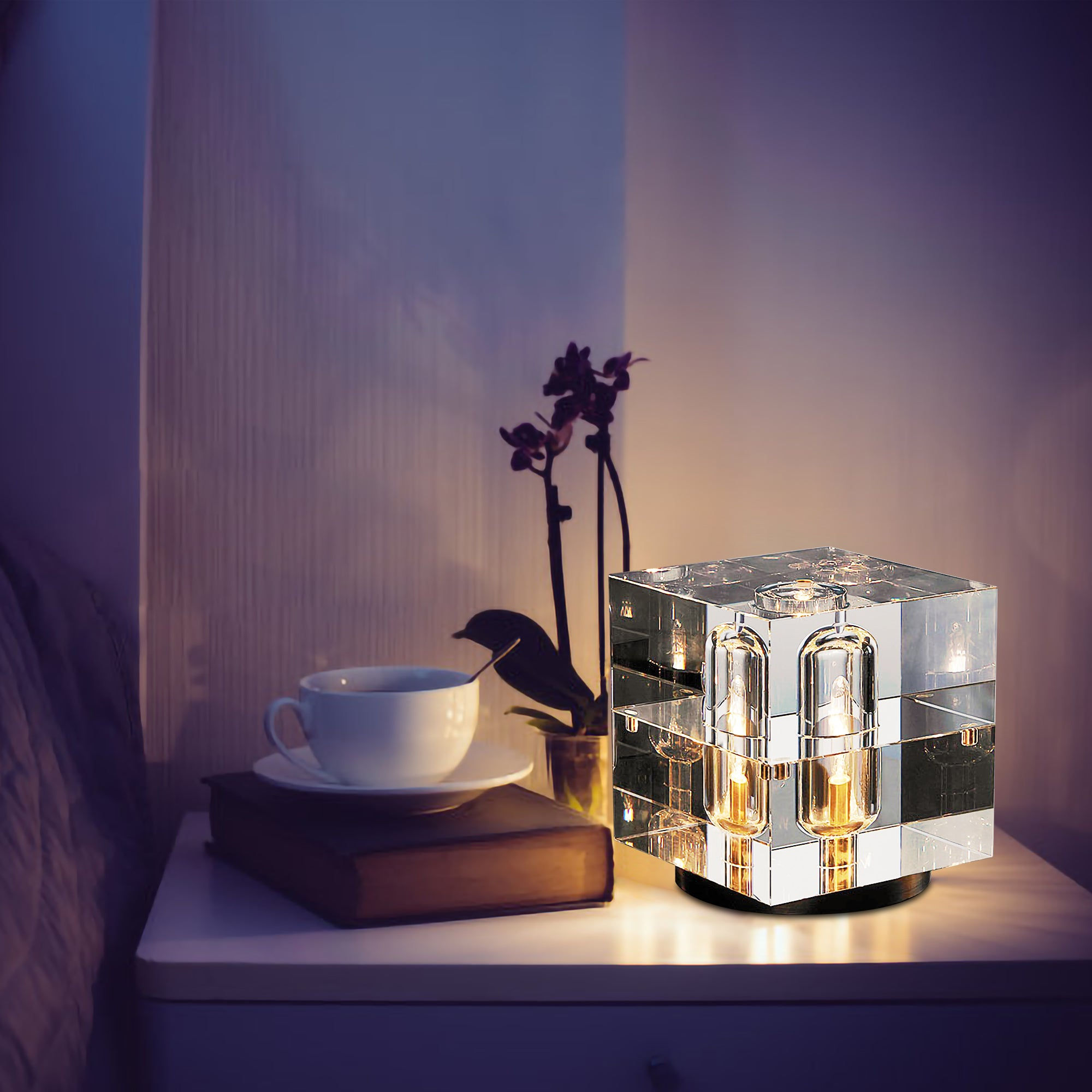 Crystal LED Bedside Table Lamp