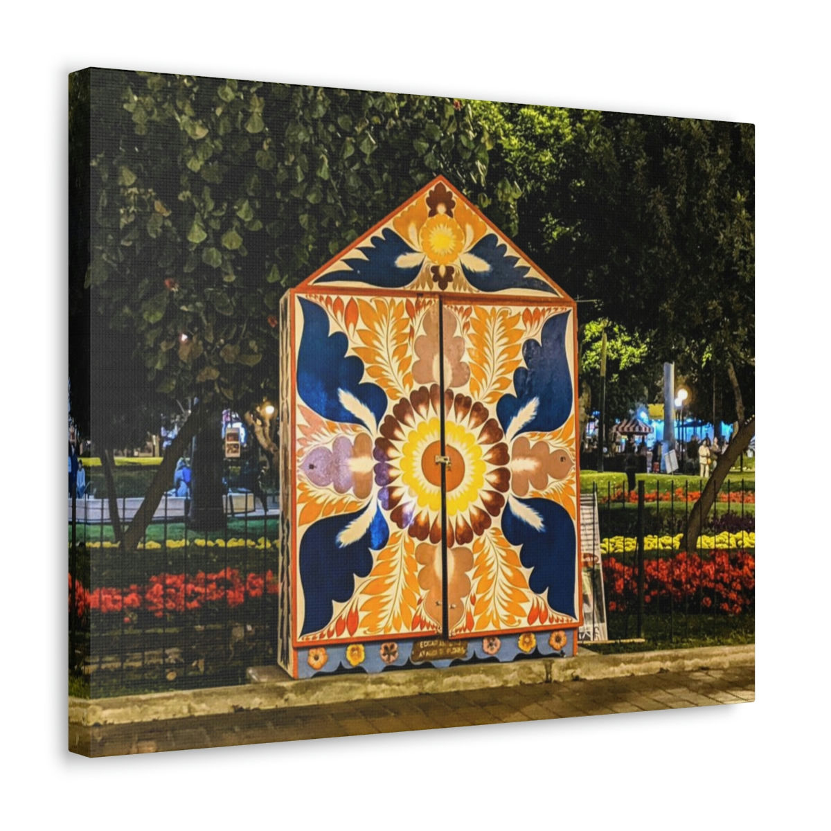Retablo in Lima Peru by night on Canvas Wall Art