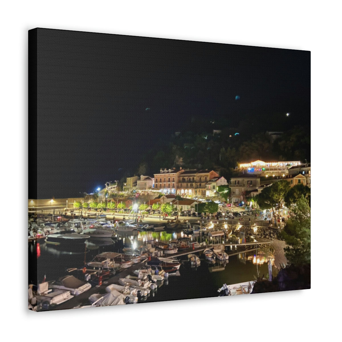 Italian Coast Line at night on Canvas Wall Art. Maratea.