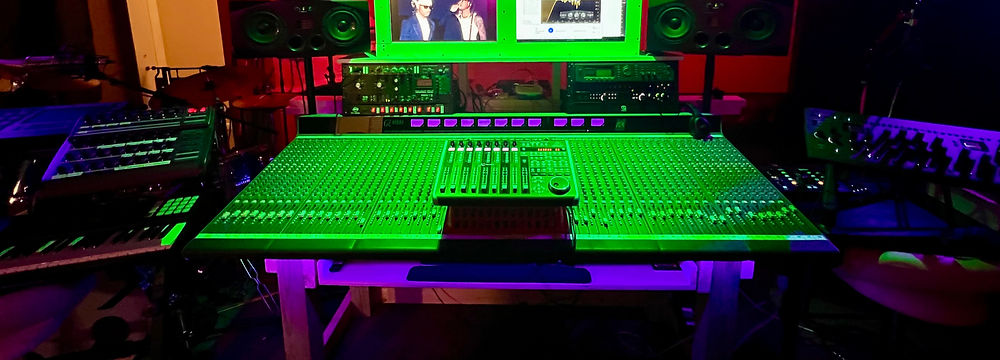 Professional hybrid mixing console inside Epik Recording Studios Houston