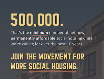 Join the Campaign! We want to see 50,000 Social Housing units created each year for 10 years from the Federal Government 