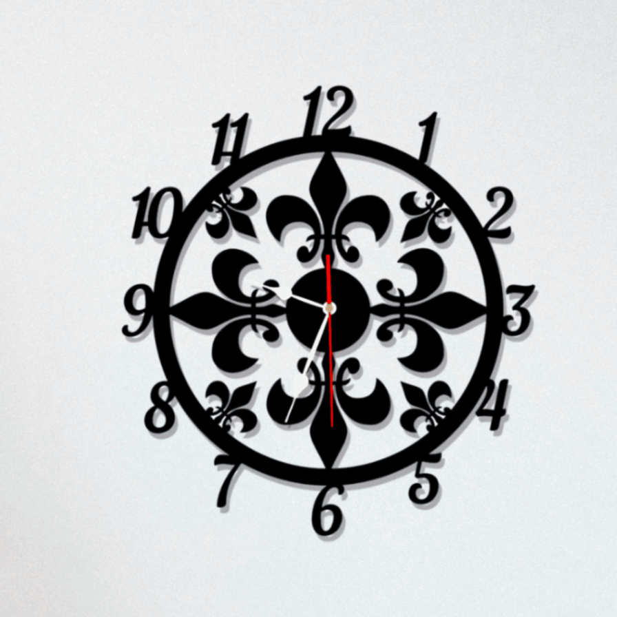 Horloge - Fleurs De Lys Symétrique – Élégante