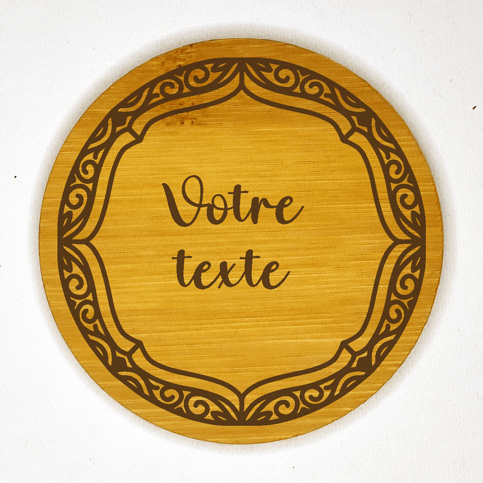 Miniature : dessous de verre ornement cercle modèle 19 personnalisable bambou