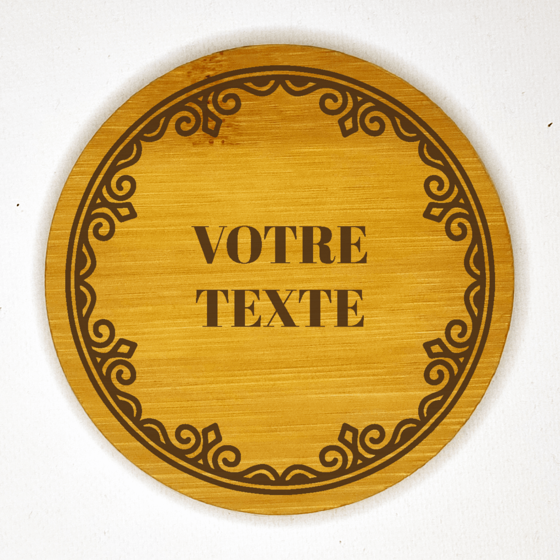 dessous de verre ornement cercle modèle 18 personnalisable bambou
