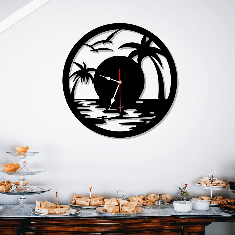 Horloge - Coucher De Soleil Mer Palmiers – Tropical