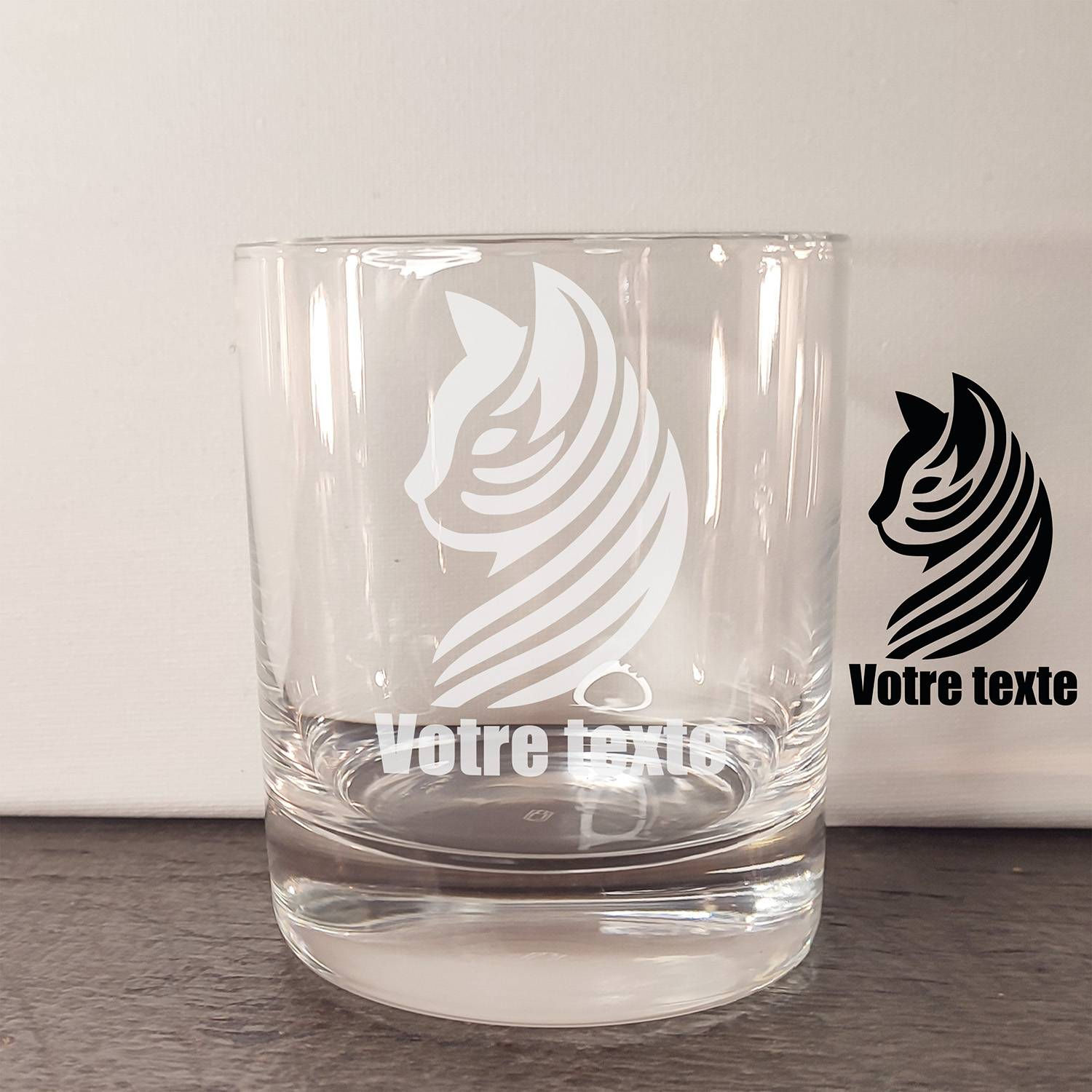 verre whisky personnalise chat minimaliste
