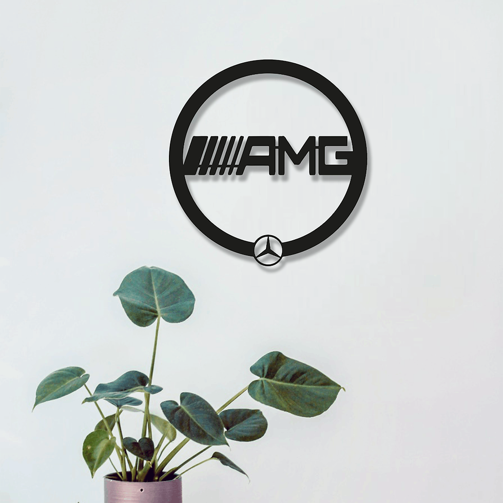 Tableau Logo AMG Mercedes dans Cercle - Élégance Sportive