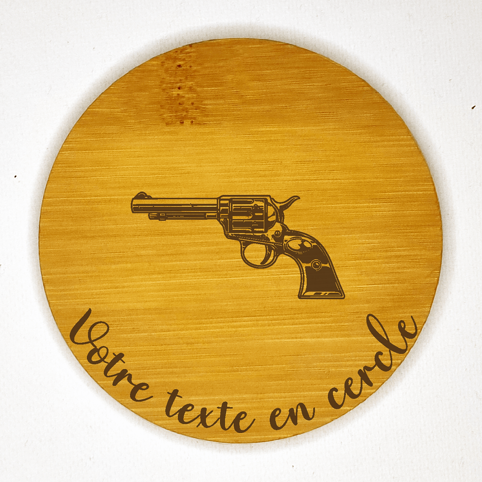 Miniature : dessous de verre revolver personnalisable bambou