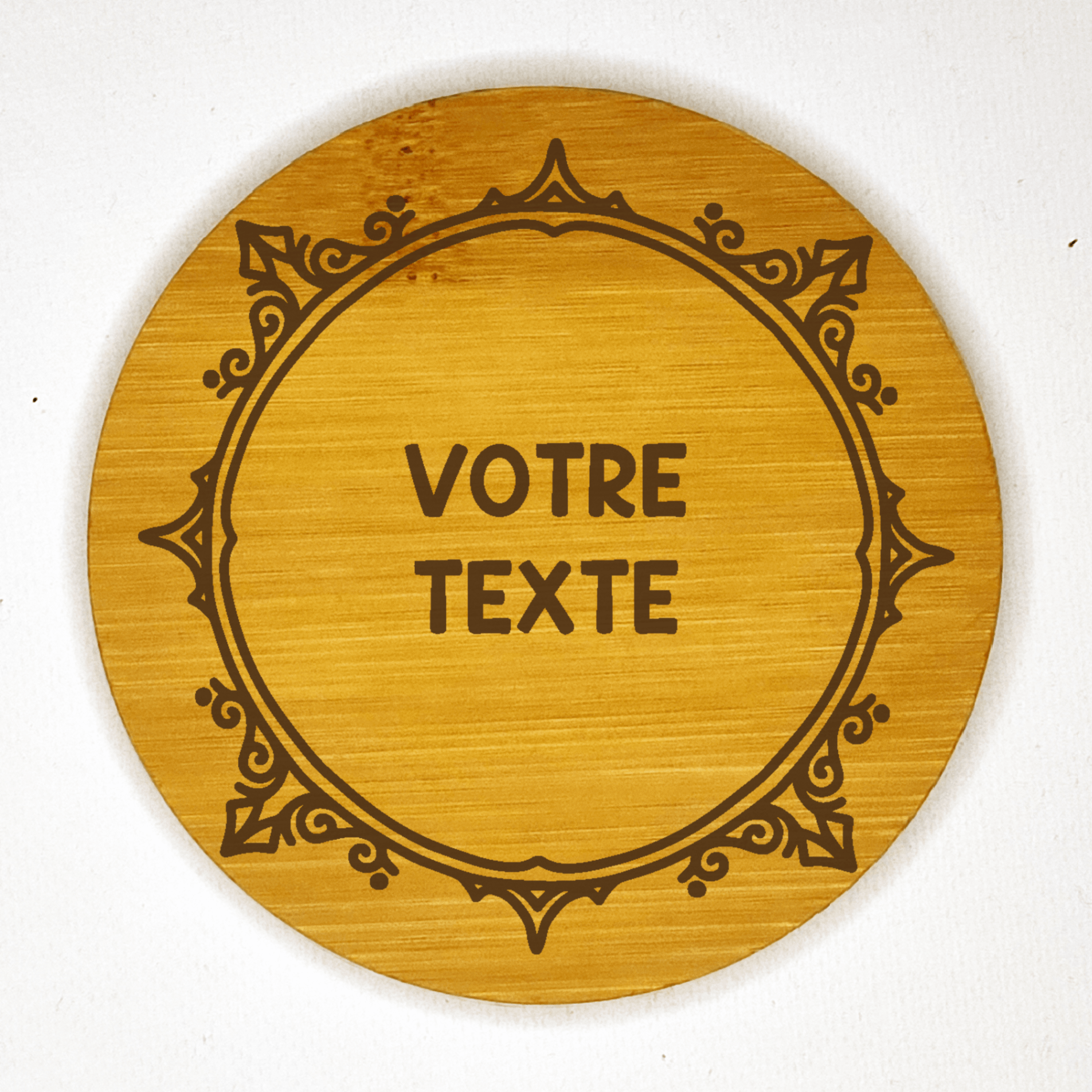dessous de verre ornement cercle modèle 17 personnalisable bambou