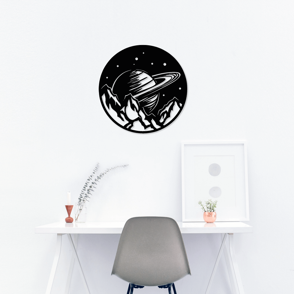 Tableau Saturne et montagne déco