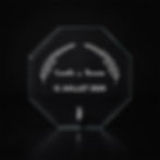 Plaque octogonale en verre bord biseauté, motif feuillage couronne gravée laser personnalisée pour mariage avec prénoms