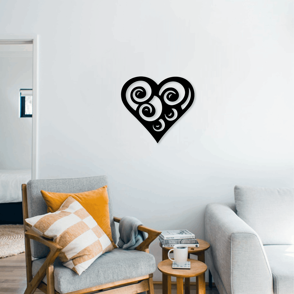 Tableau Coeur Spirales Élégantes - Raffiné et Poétique