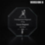 Plaque octogonale en verre à bord biseauté, trophée judo gravée laser personnalisée