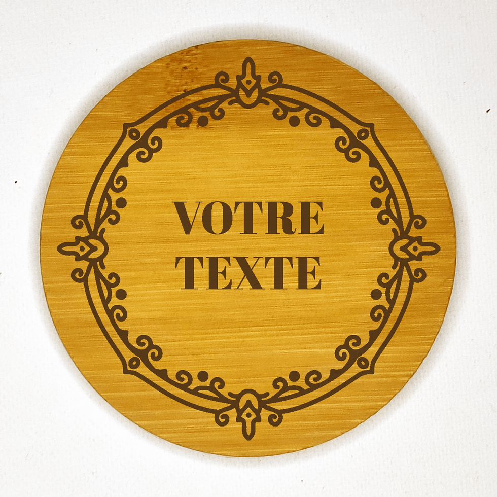 dessous de verre ornement cercle modèle 5 personnalisable bambou