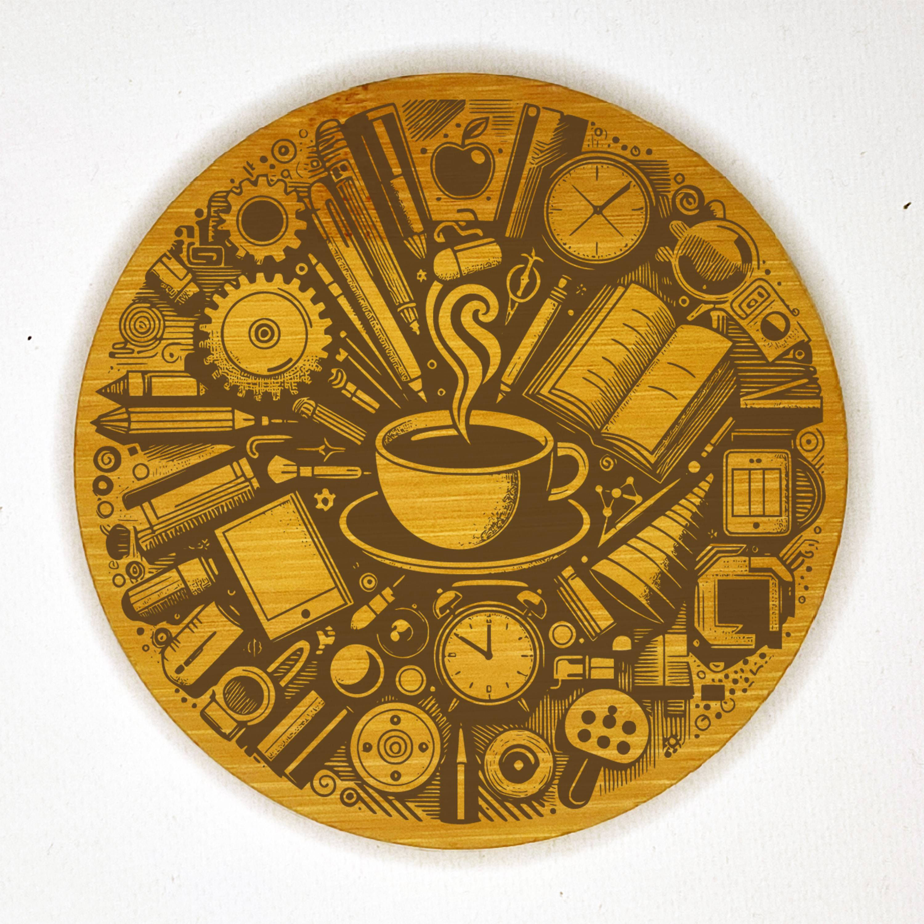 dessous de verre bambou tasse cafe design