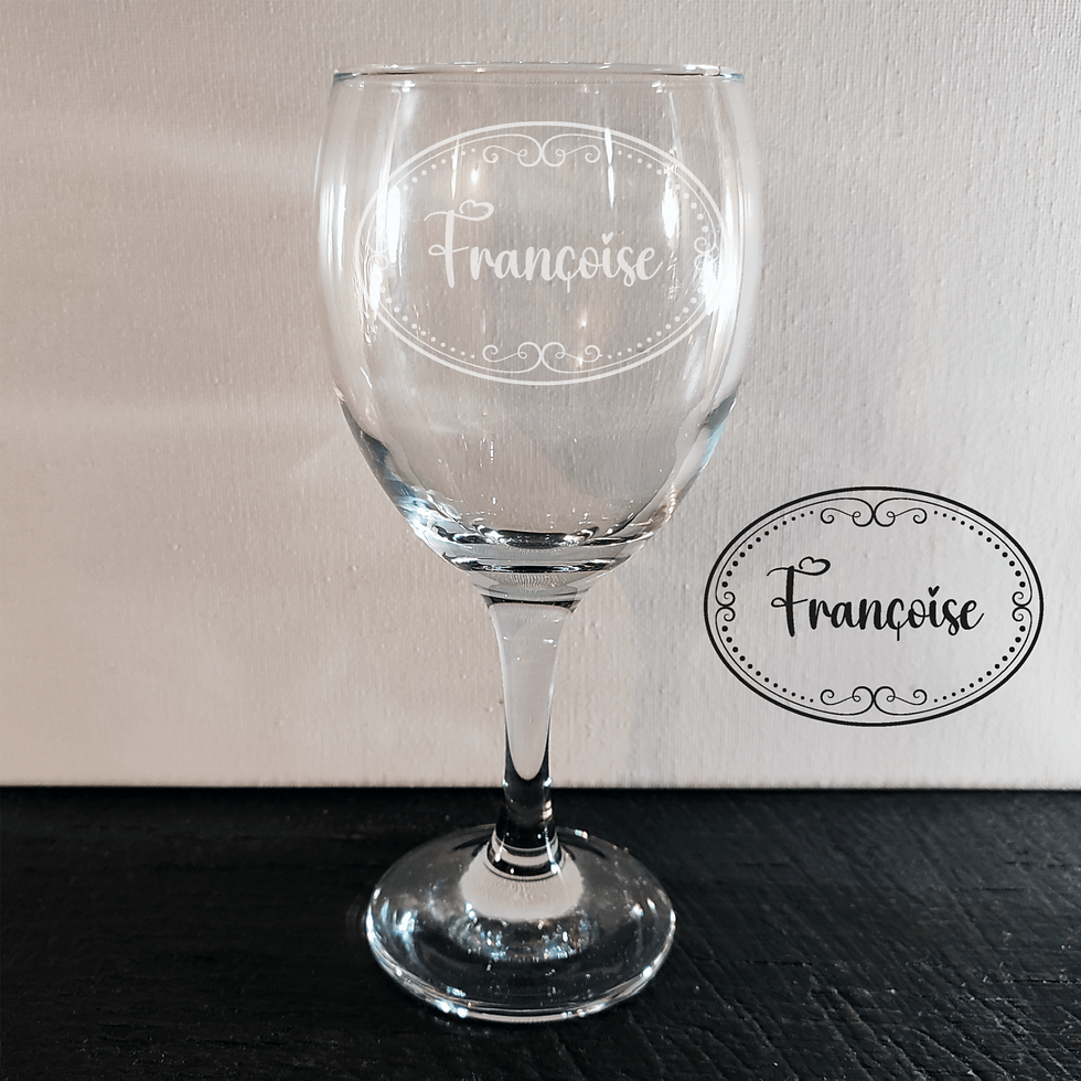 Miniature : verre a vin 340 ml personnalise ornements precieux