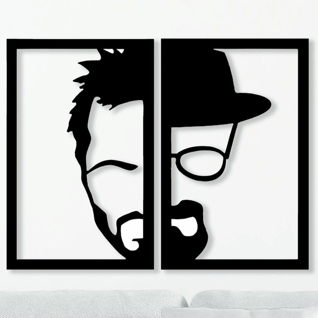 Duo de Tableaux Minimalistes Breaking Bad - Walter White & Jesse Pinkman