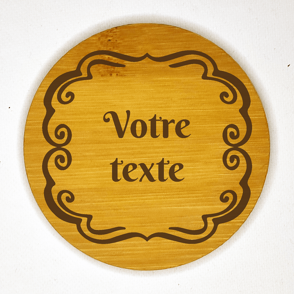 Miniature : dessous de verre ornement cercle modèle 2 personnalisable bambou