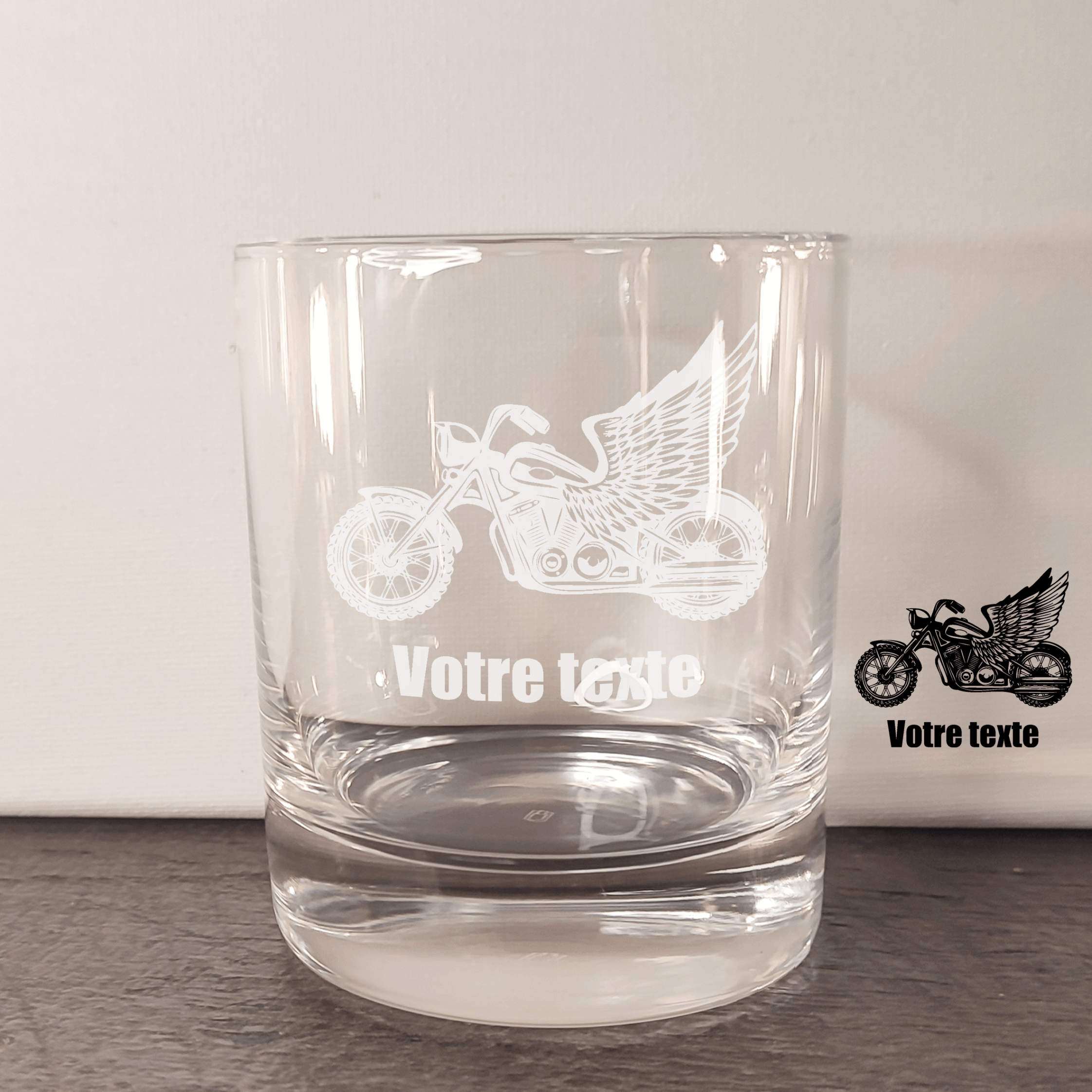 verre whisky personnalise moto ailee biker