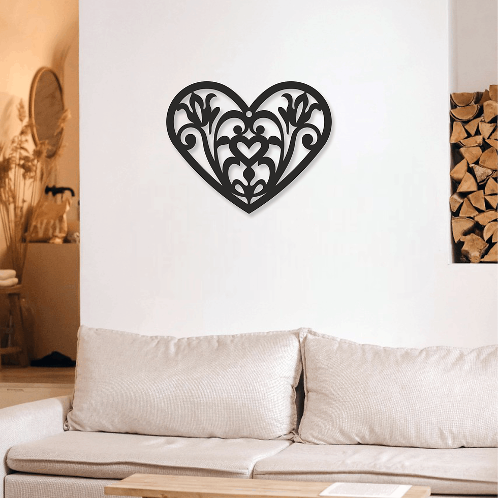 Tableau Coeur Ornements Intérieur - Élégant et Raffiné