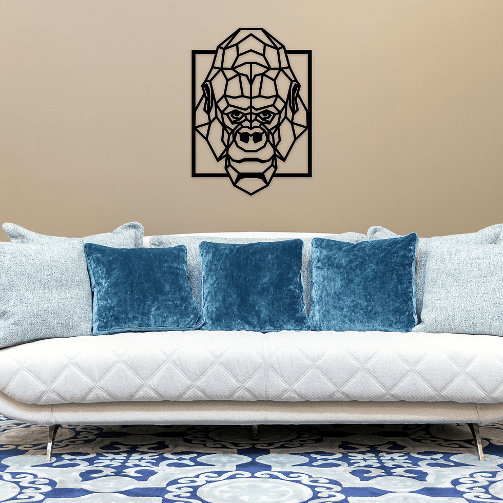 Tableau Tête Gorille Géométrique - Moderne et Impactant