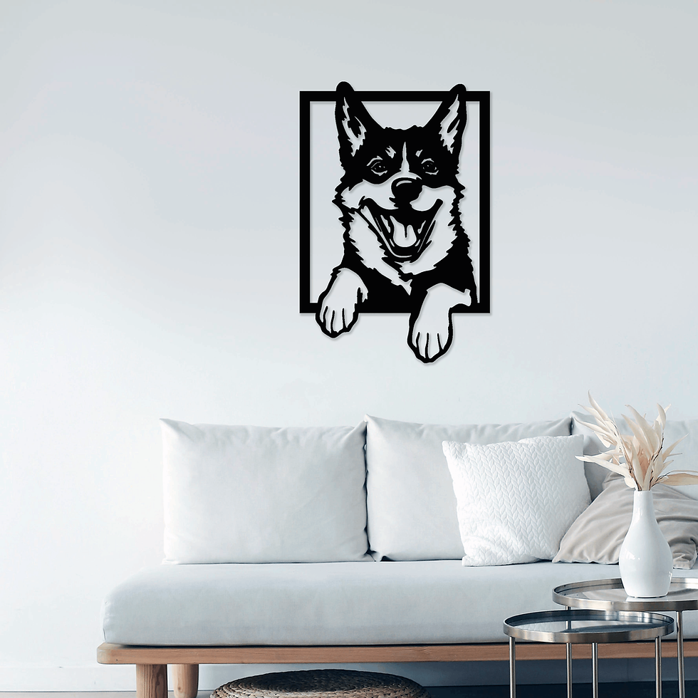 Tableau Chien Sort du Cadre – Design Corgi Dynamique