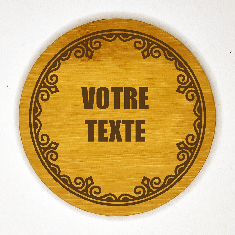dessous de verre ornement cercle modèle 18 personnalisable bambou