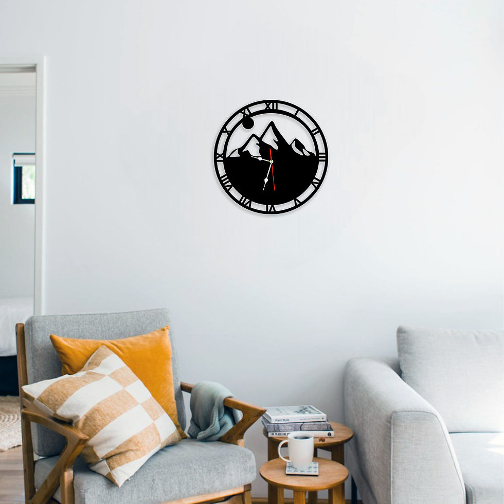 Horloge - Montagne avec chiffres romains – Élégante naturelle