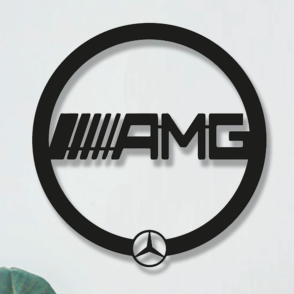 Tableau Logo AMG Mercedes dans Cercle - Élégance Sportive