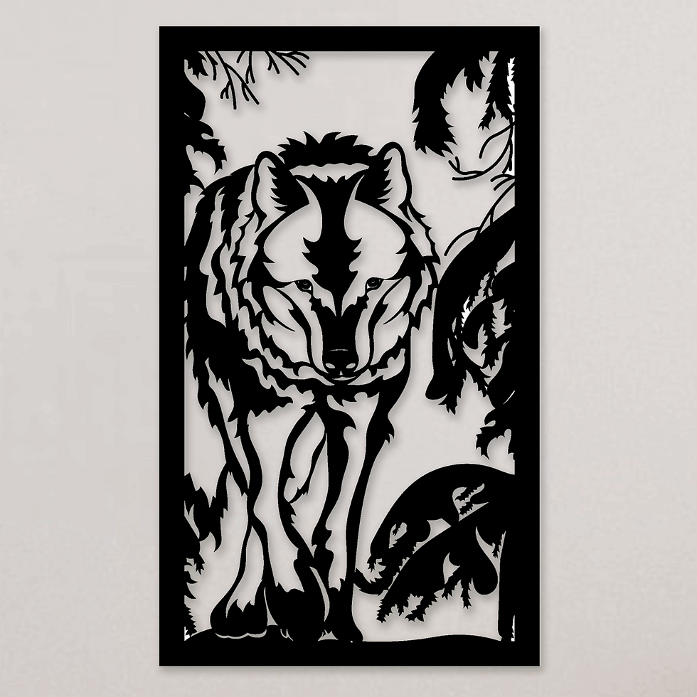 Tableau Loup Marchant en Forêt - Regard Puissant