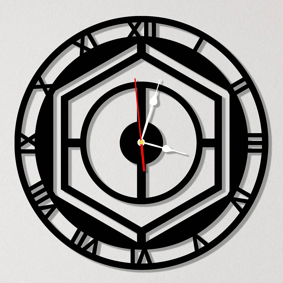 Horloge Horloge Hexagone Romane – Moderne