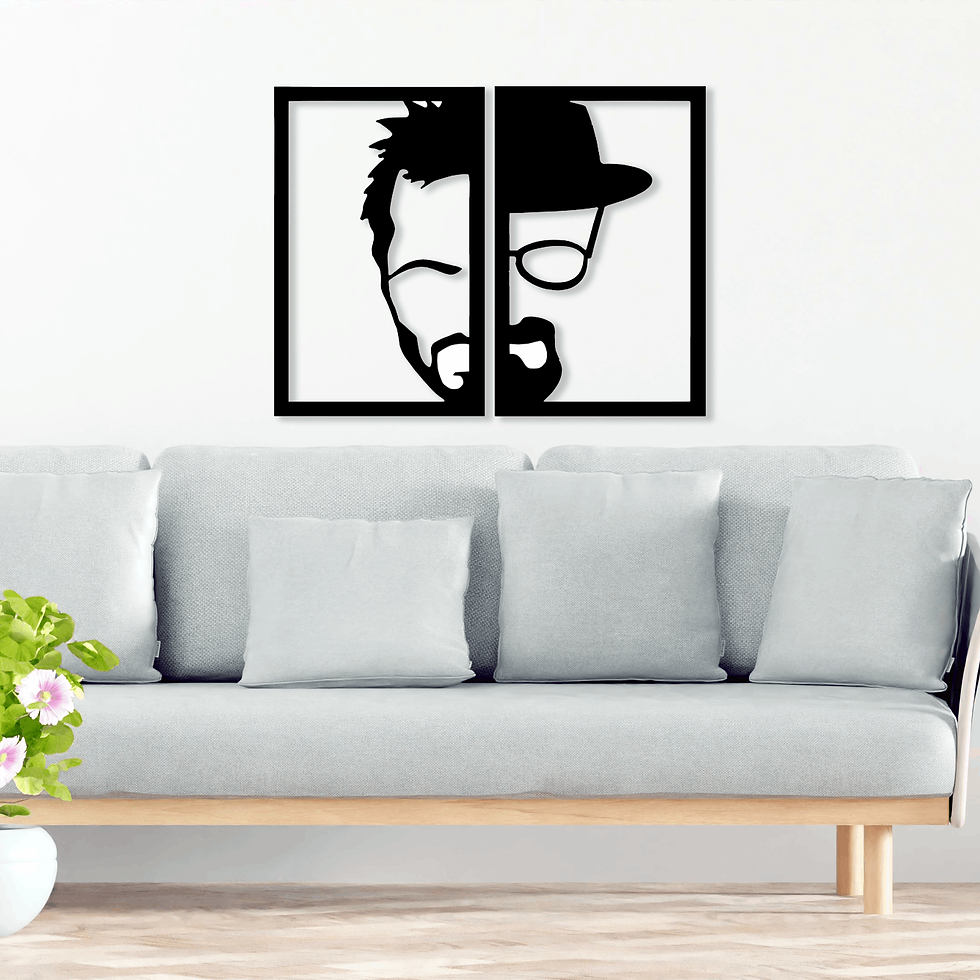 Duo de Tableaux Minimalistes Breaking Bad - Walter White & Jesse Pinkman