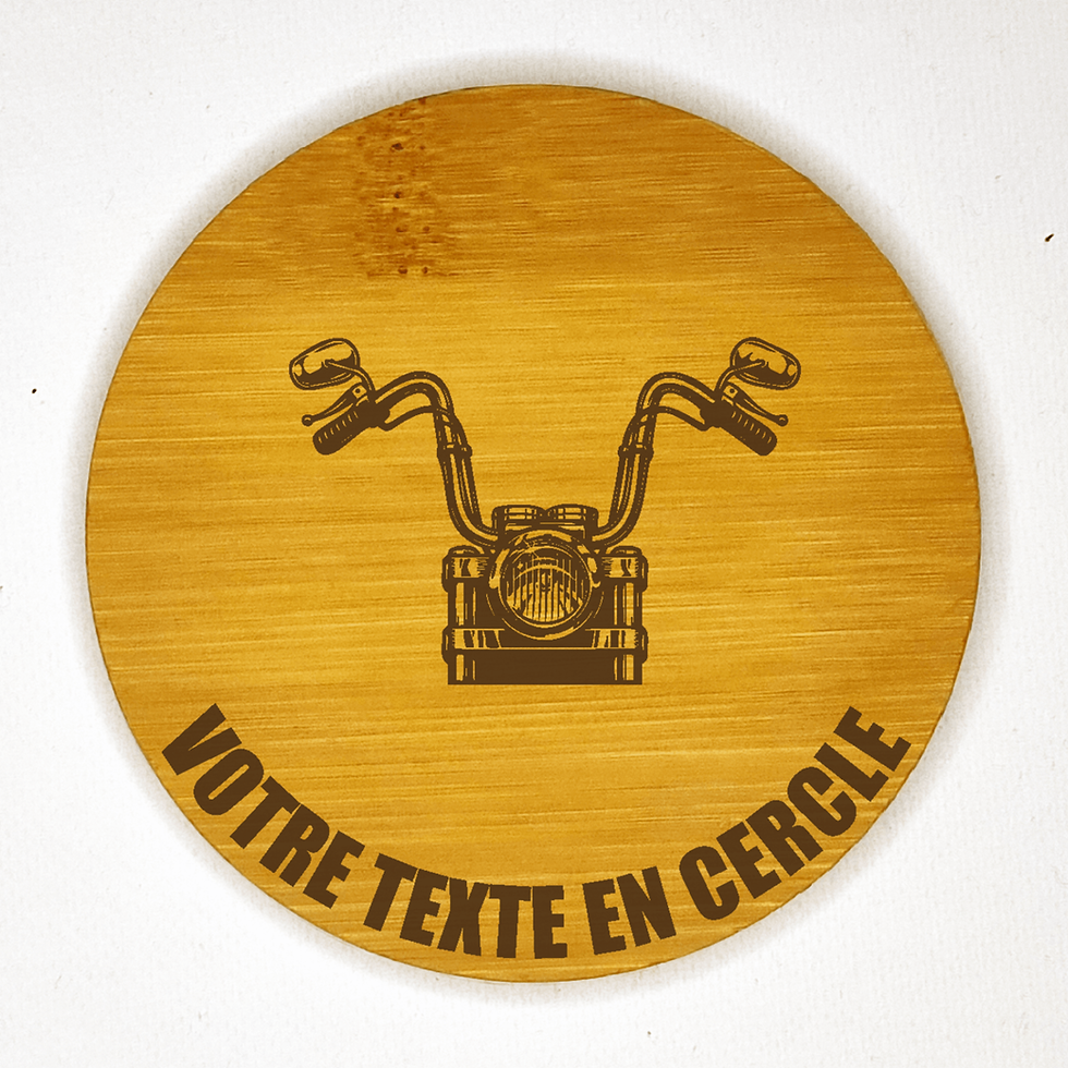 Miniature : dessous de verre guidon de moto cruiser personnalisable bambou