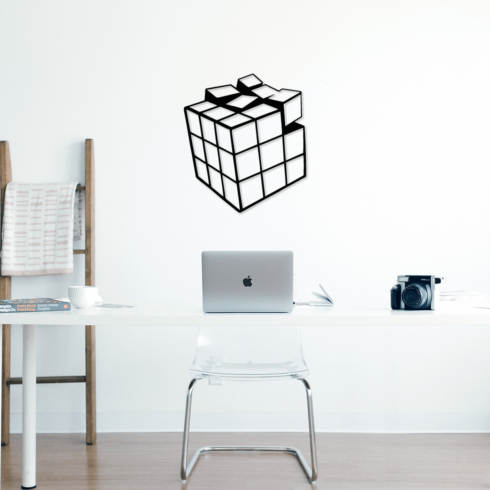 Tableau Rubik's cube 3D déco