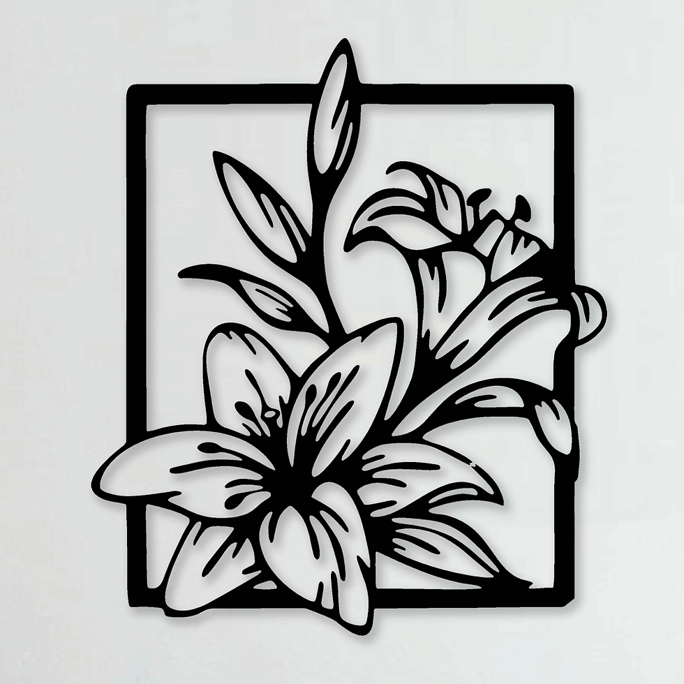 Tableau Fleurs Lys Encadrées – Élégance et Détail Floral