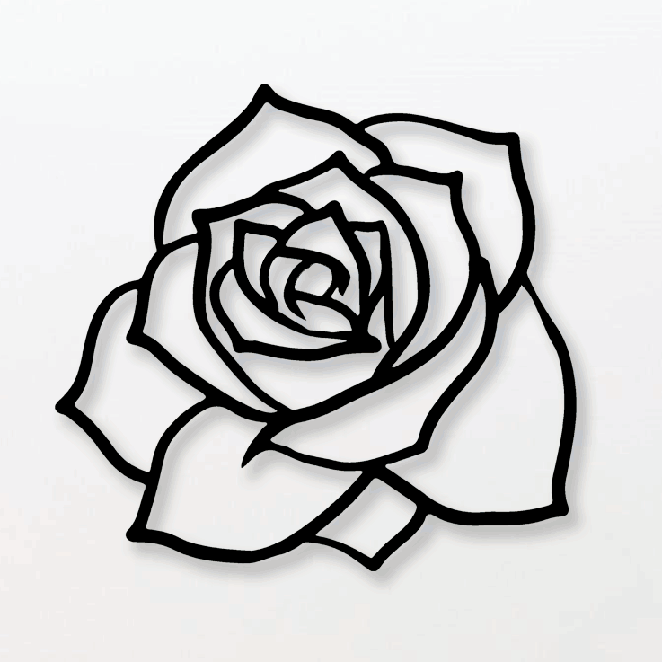Tableau Rose ( modèle 2 ) – Rose Détaillée