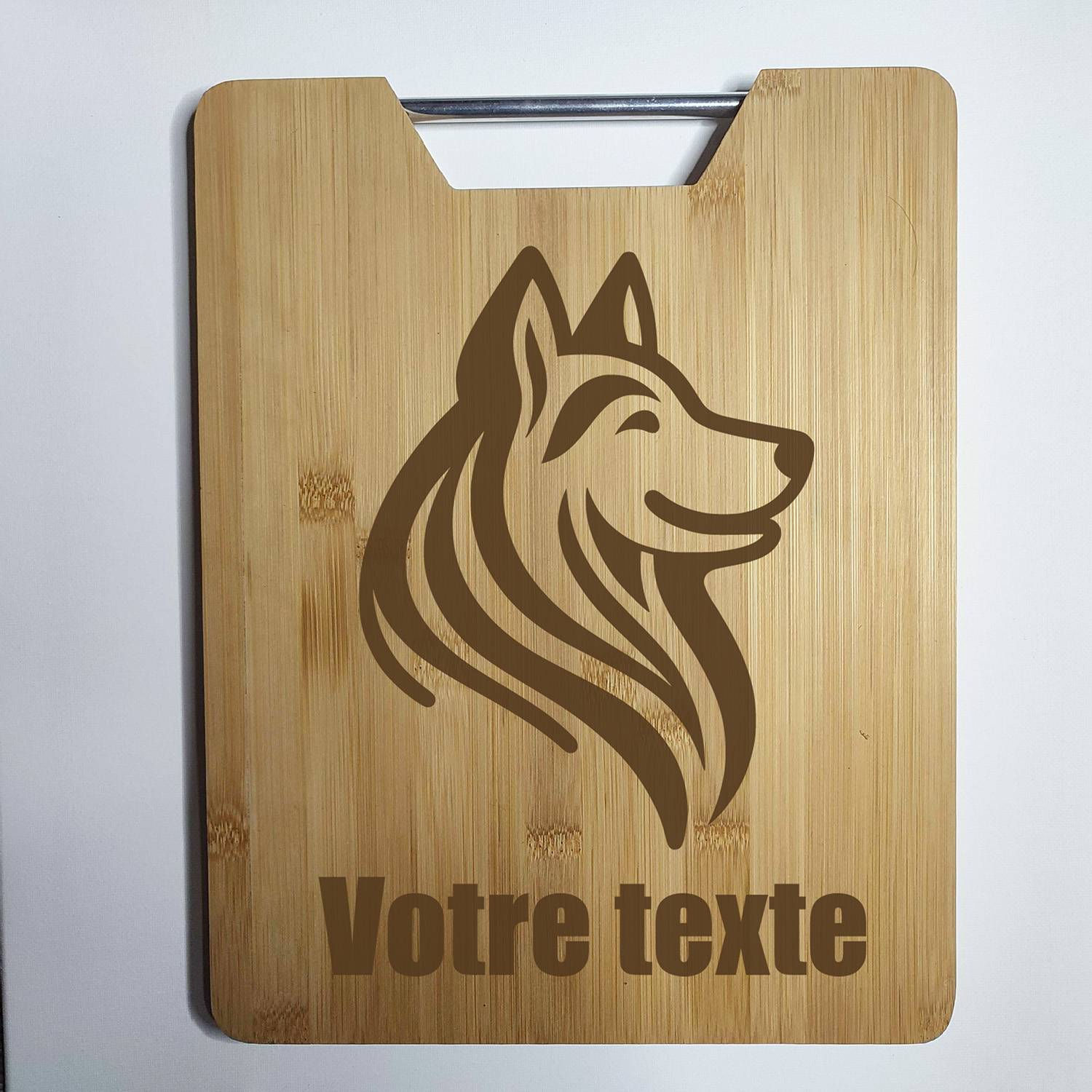 Tête de chien minimaliste, moderne - Planche à découper personnalisable