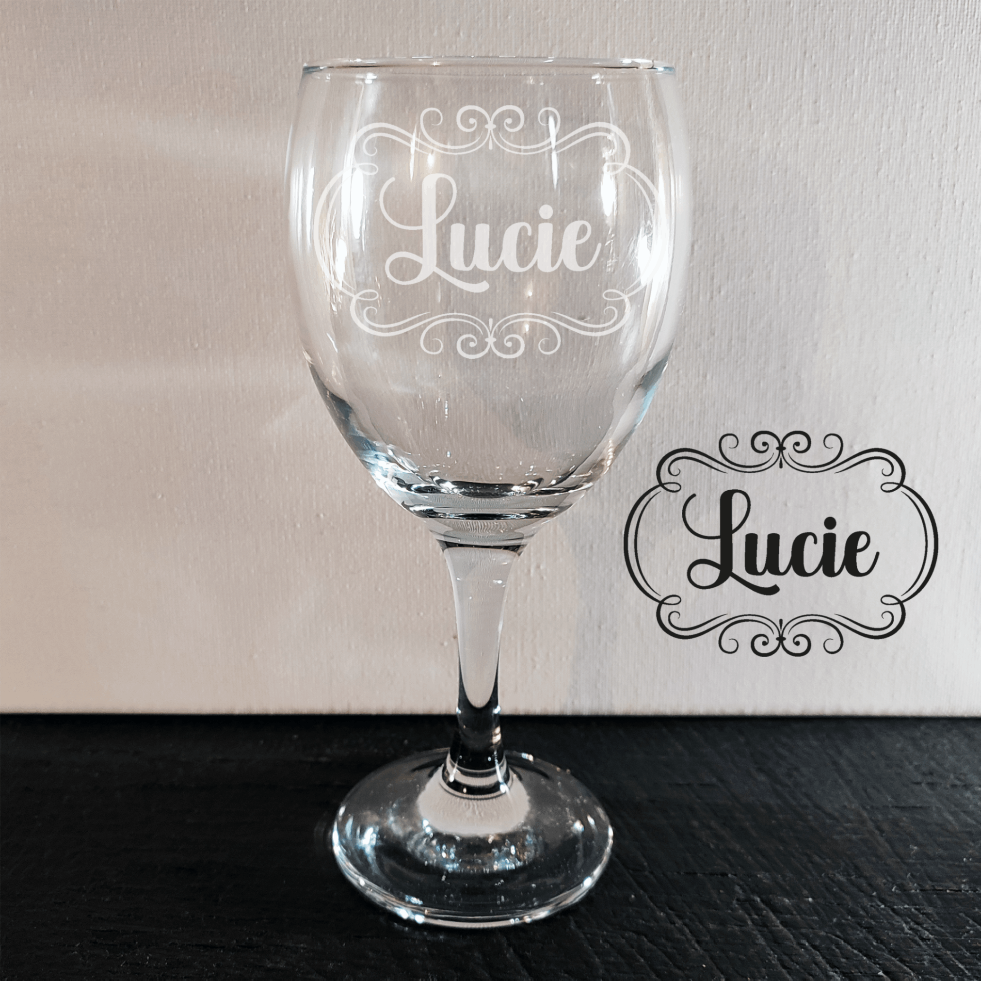 verre a vin 340 ml personnalise ornements sophistiques