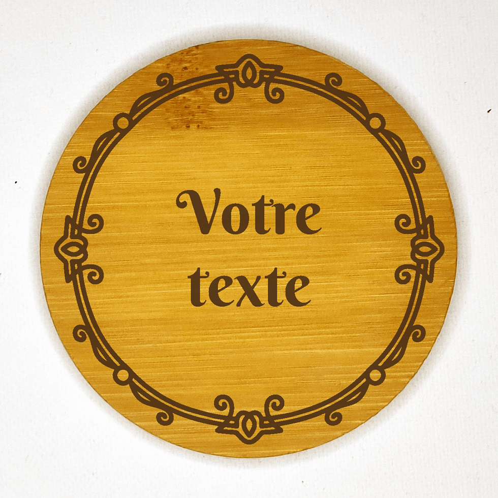 Miniature : dessous de verre ornement cercle modèle 6 personnalisable bambou