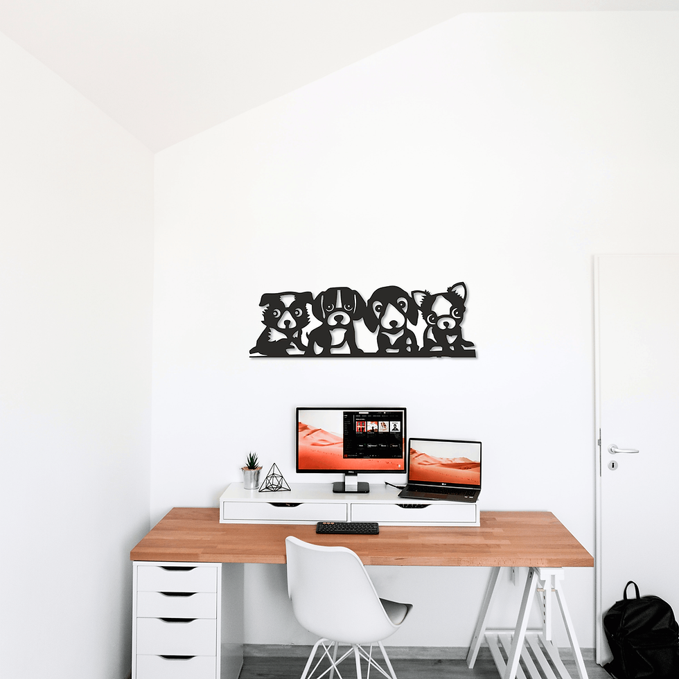 Tableau Quatre Chiots - Adorable et Chaleureux