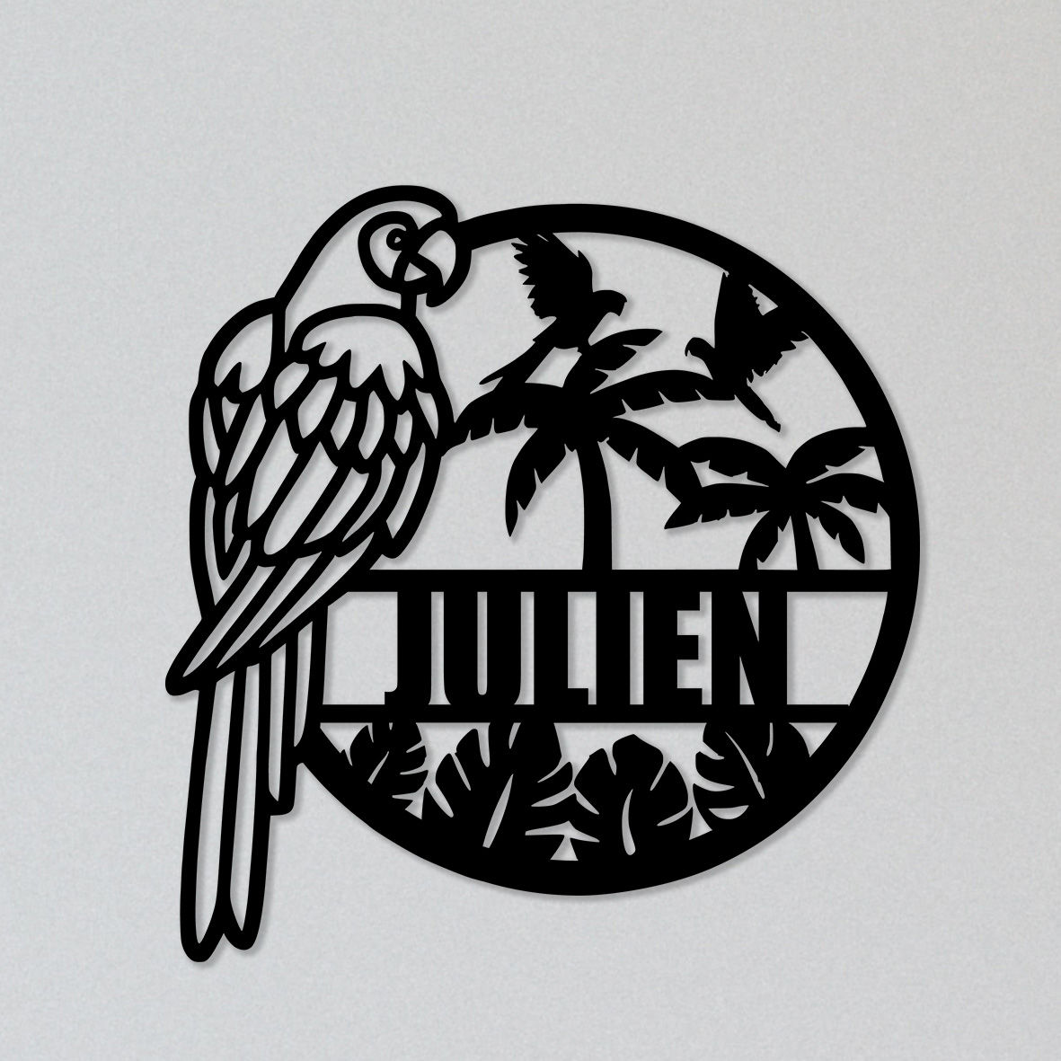 Tableau Personnalisé Perroquet Palmiers - Exotique