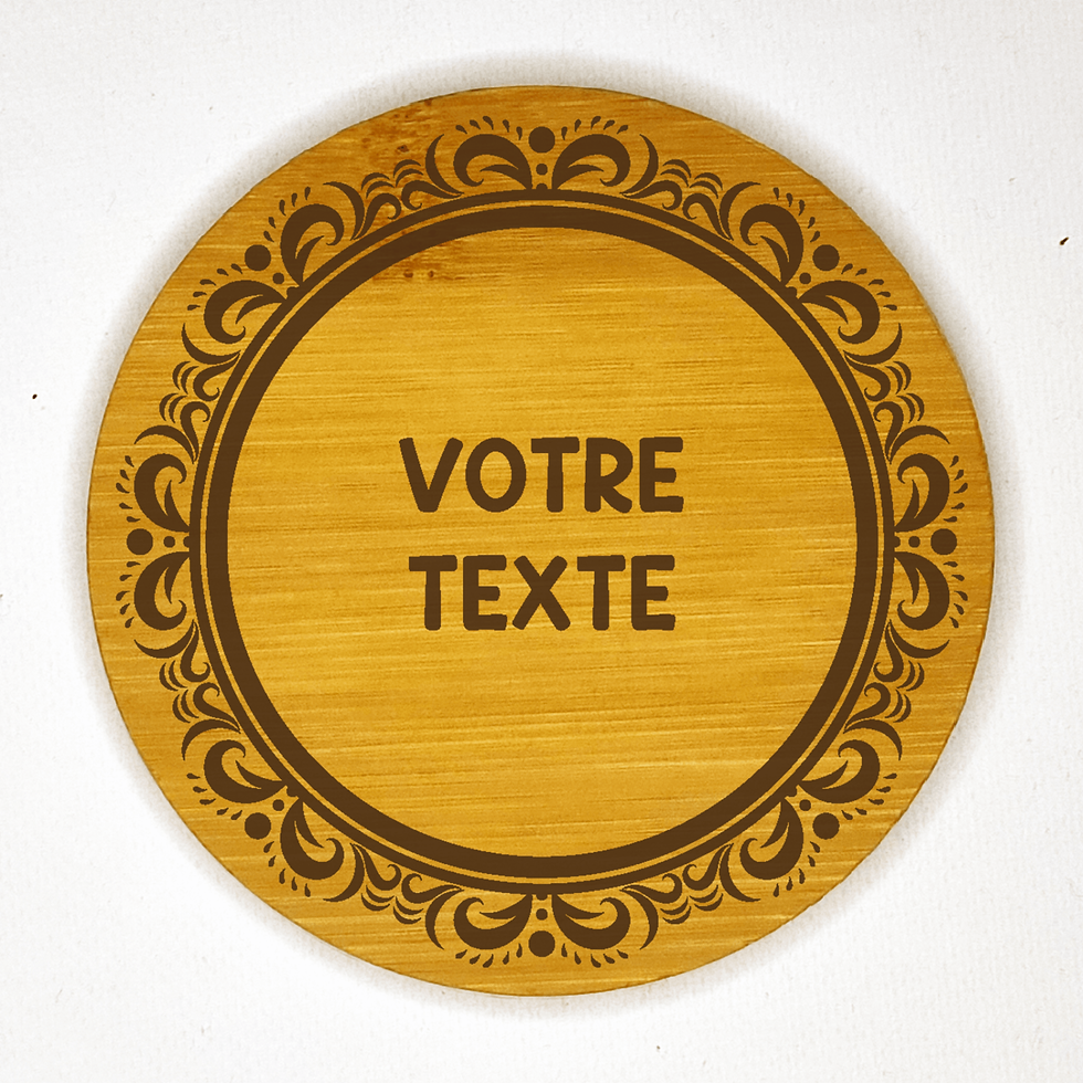Miniature : dessous de verre ornement cercle modèle 20 personnalisable bambou